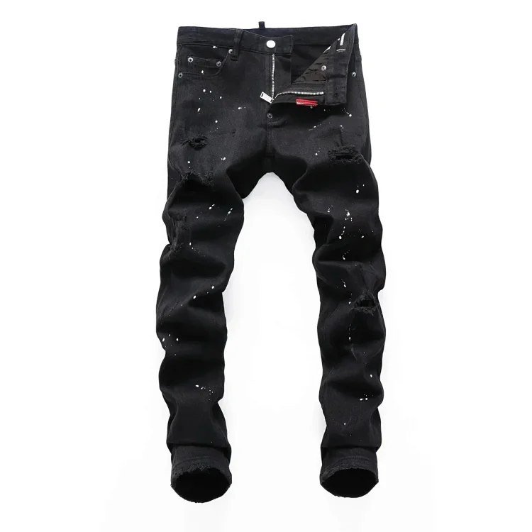 Dsquared2 D2 Stretch Ink-Splashed Patch Jeans