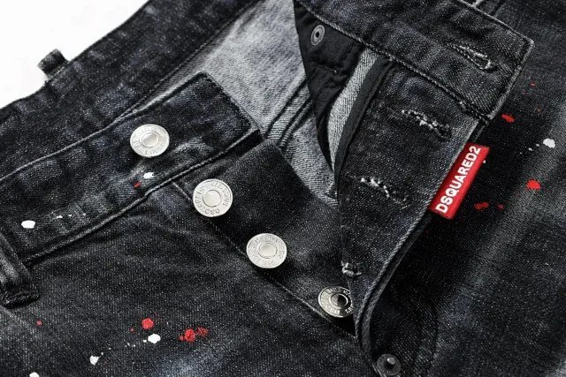 Dsquared2 D2 Stretch Ink-Splashed Patch Jeans