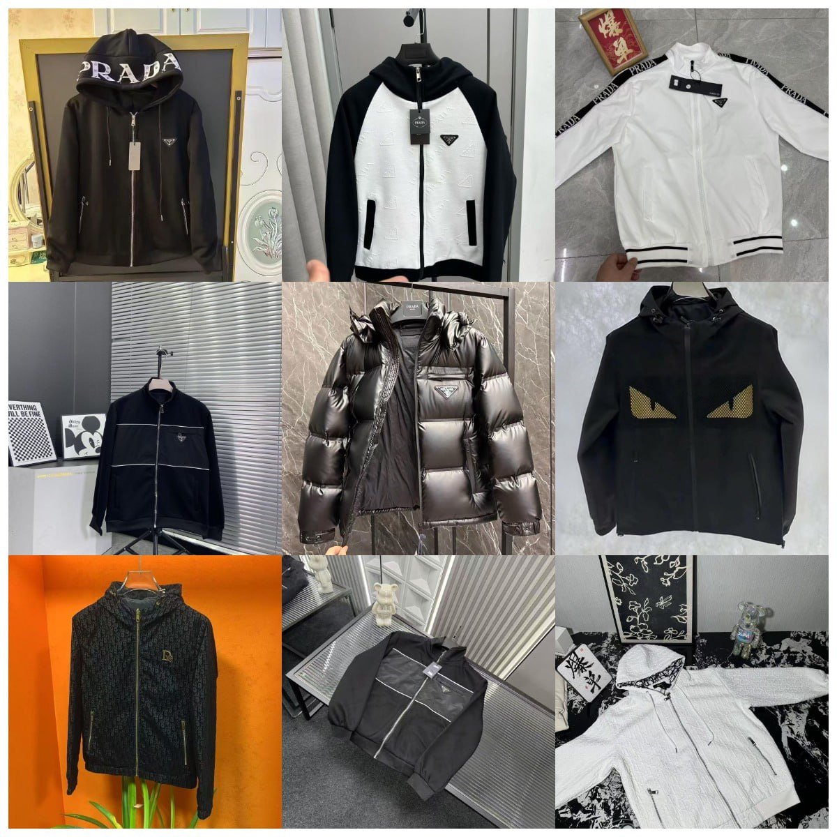 Prada Linea Rossa / Re-Nylon / Tessuto / Fendi Monster Eye Jackets/Down Jackets/Hoodies