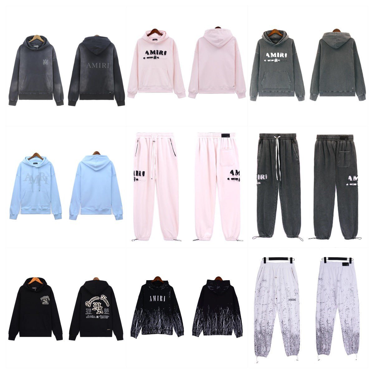 AMIRI Logo Pants [Couple Hoodies & Trousers Set]