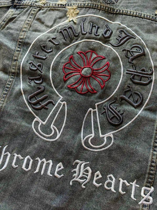Chrome Hearts Distressed Denim Jacket