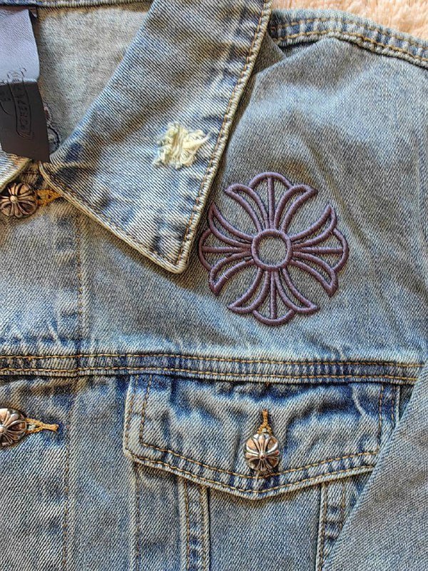 Chrome Hearts Distressed Denim Jacket