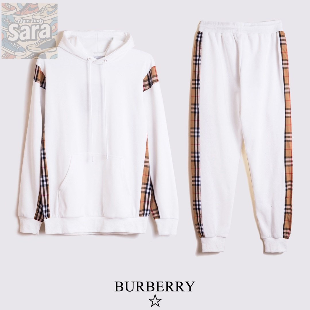 Burberry Check Sleeve Hoodie & Joggers / Balenciaga Track Jacket & Pants / Gucci GG Supreme Jacket & Pants [6 styles]