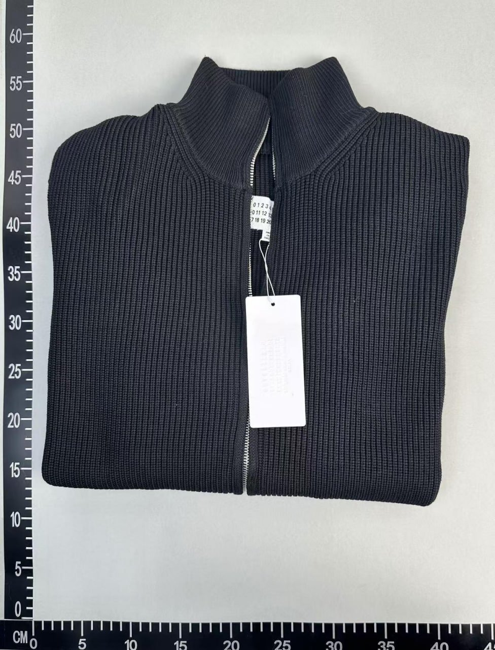 Maison Margiela Ribbed Zip-Up Sweater