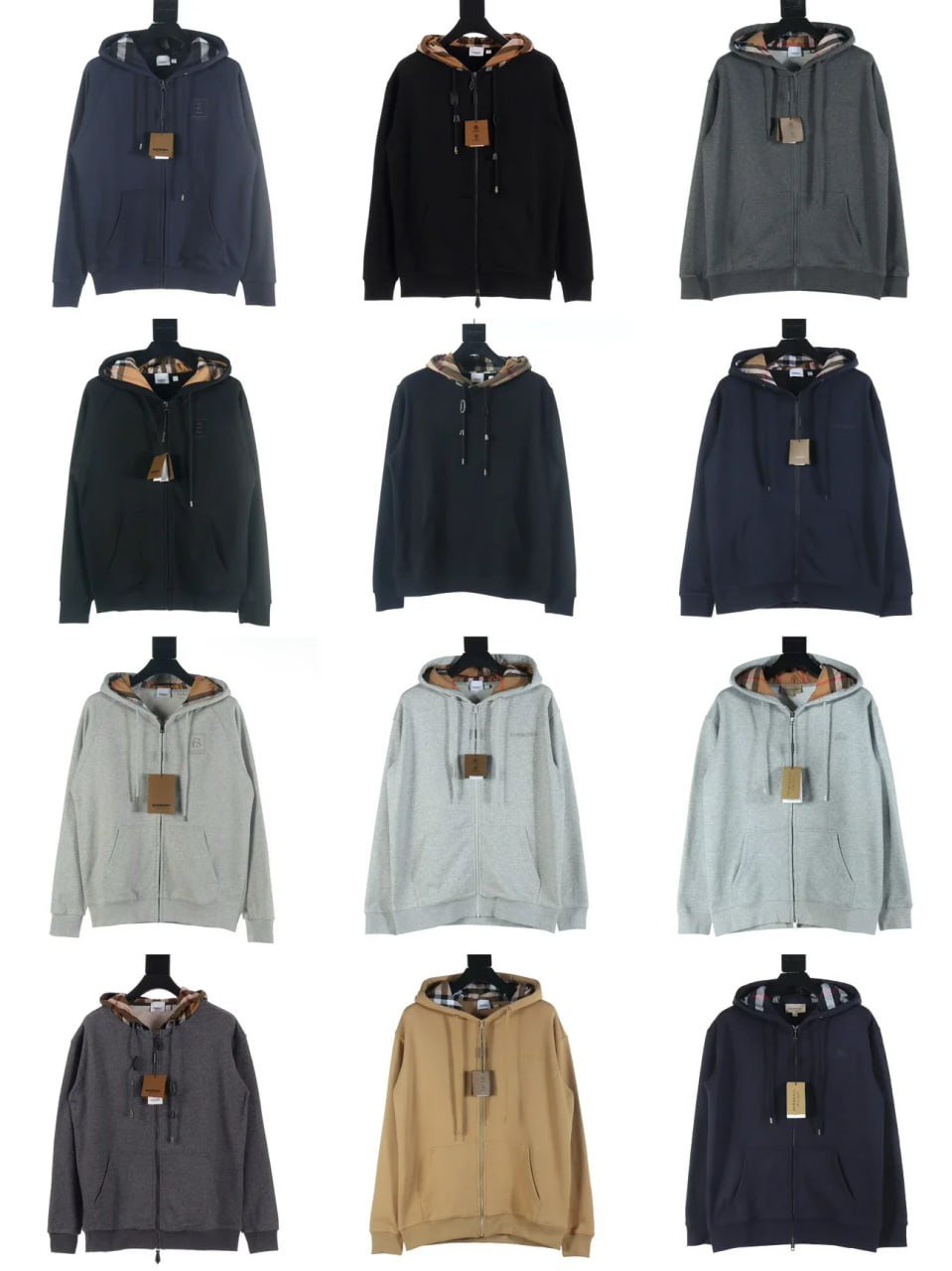 Burberry Check Lined Zip-up Hoodie [13 styles]