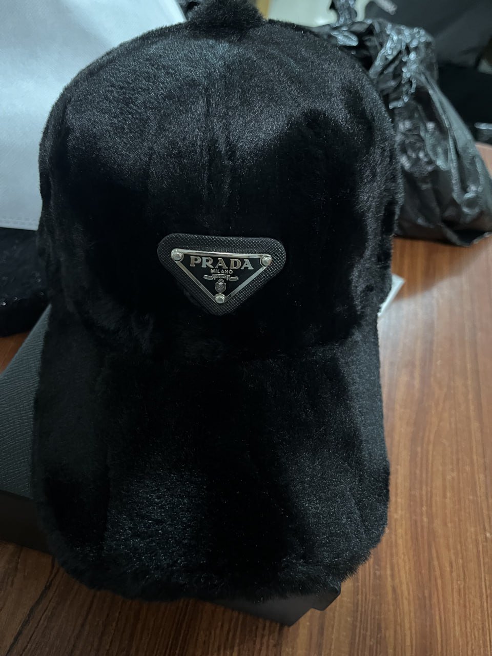 Prada Re-Nylon Faux Fur Baseball Cap [3 styles]