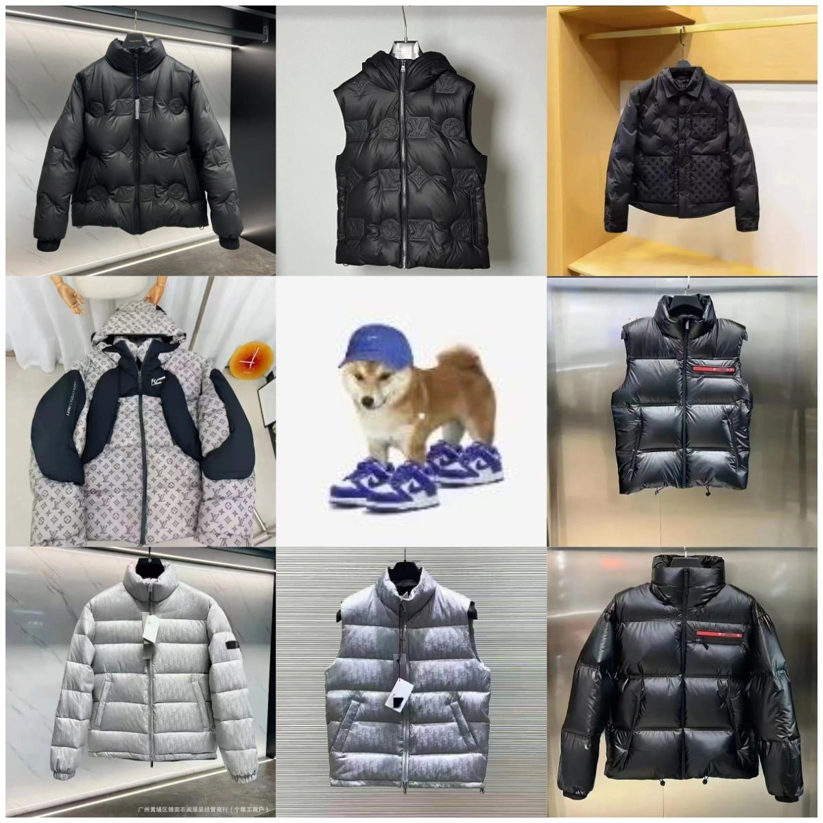 Louis Vuitton Monogram Down Jacket / Dior Oblique Puffer Vest / Ralph Lauren Black Quilted Jacket [27 styles]