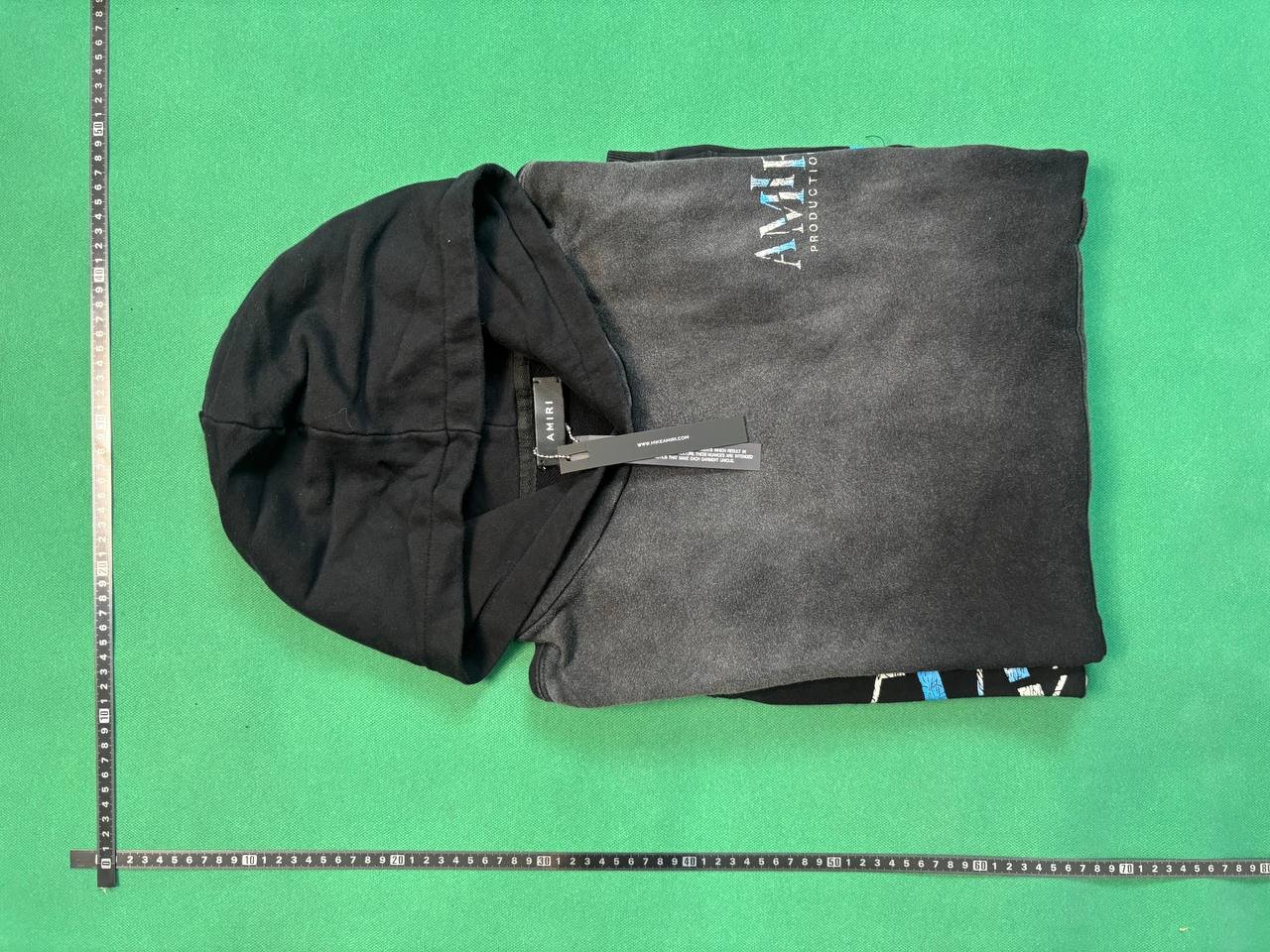 AMIRI Productions Washed Hoodie with Abstract Theater Mask & Rose Print